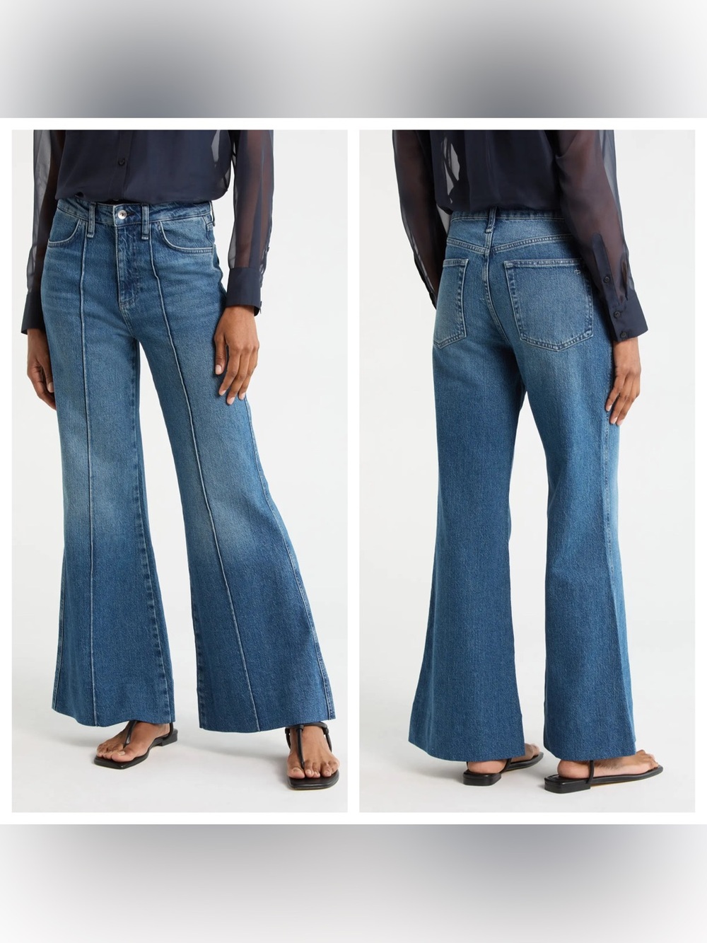 Rag & Bone Stormy High Waist Flare Leg Jeans Size 25